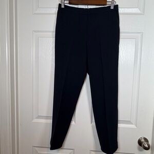 Theory Black Treeca Pull On Admiral Crepe Blue Side & Hem Trim Pants Size 2